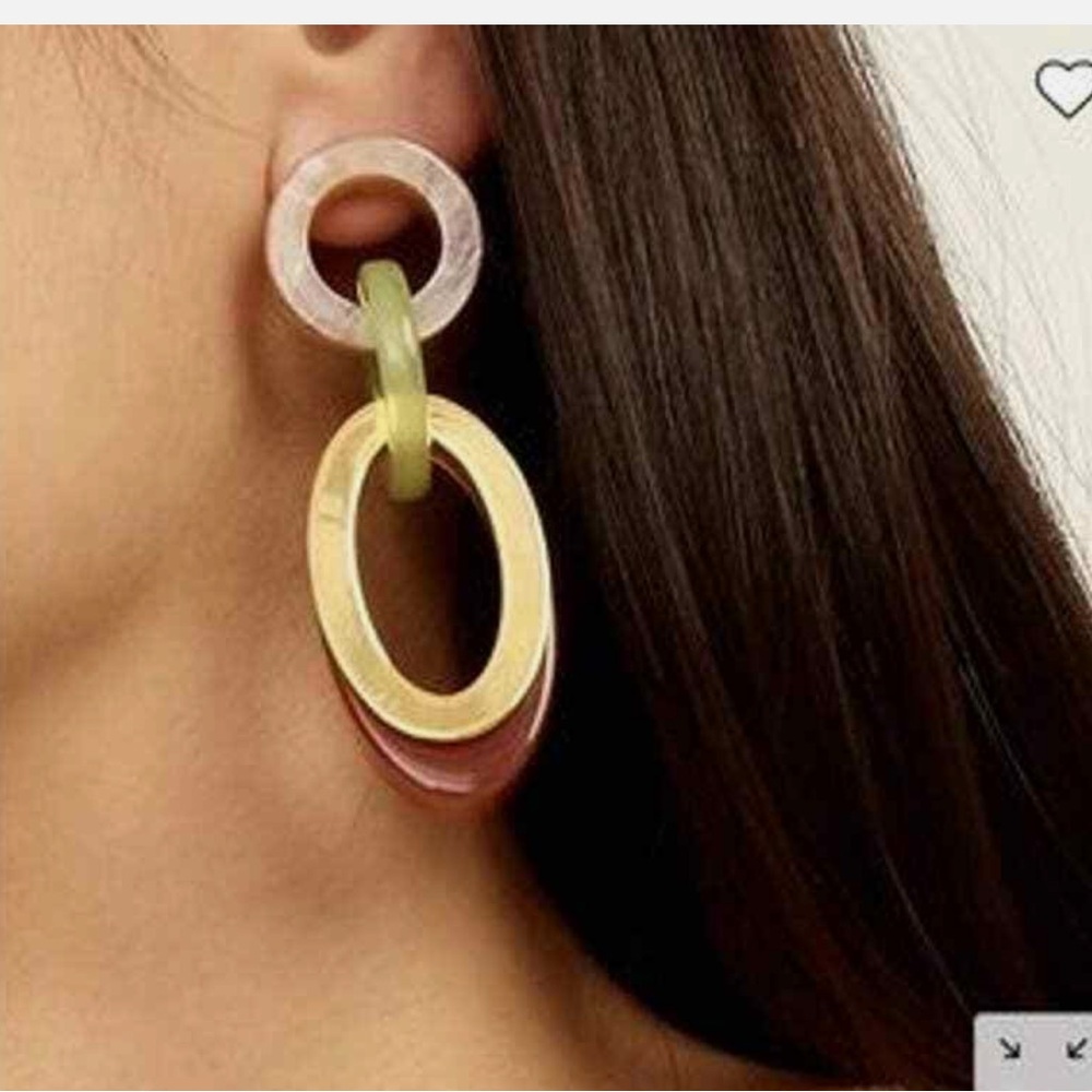J. Crew Triple Link Resin Drop Earrings